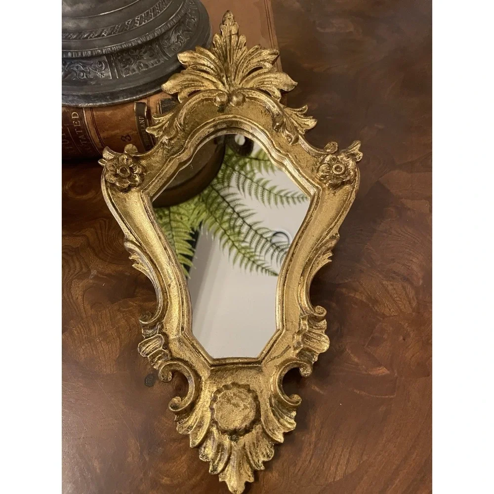 Vtg‎ Italian Florentine Wall Mirror Gilt Baroque Ornate 13.5